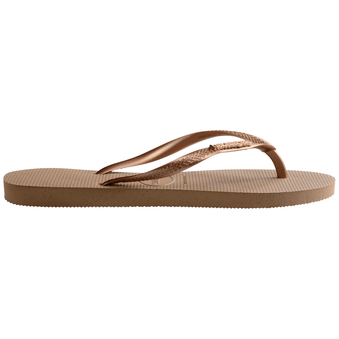 Women's Slim Logo Metallic Flip Flops