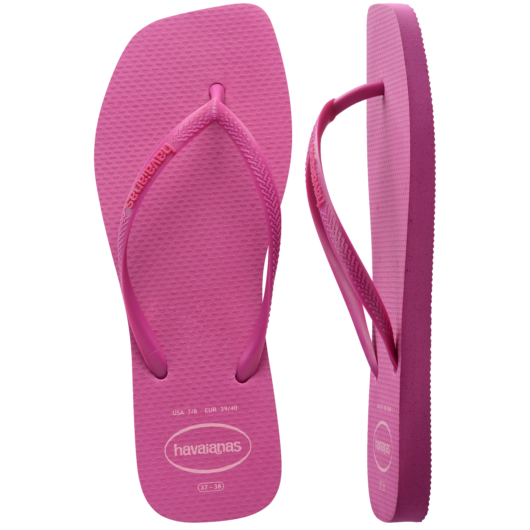 Women's Slim Square Logo Pop Up Flip Flops