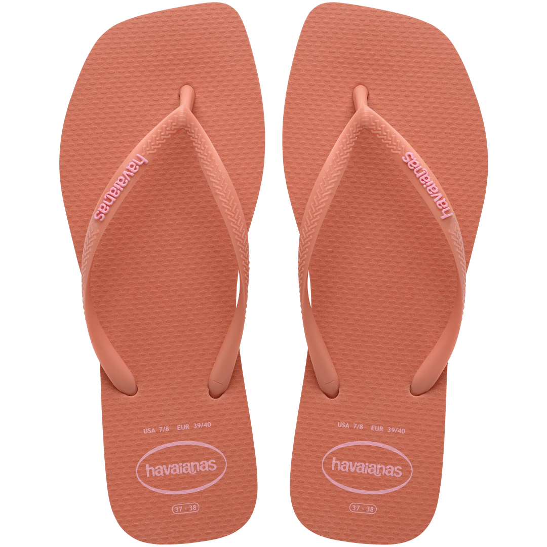 Women's Slim Square Logo Pop Up Flip Flops