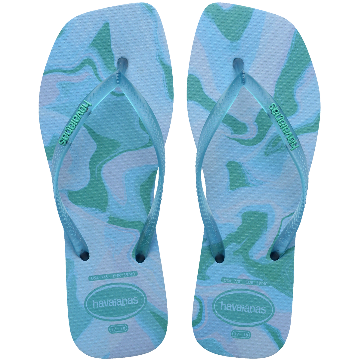 Women's Slim Square Jelly Flip Flops