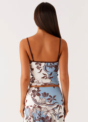 Skye Cami Top - Bluewood Blossom